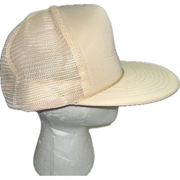 Blank Cream Mesh Foam Trucker Hat Cap 90’s Quality Caps by George SnapBack - Picture 4 of 7